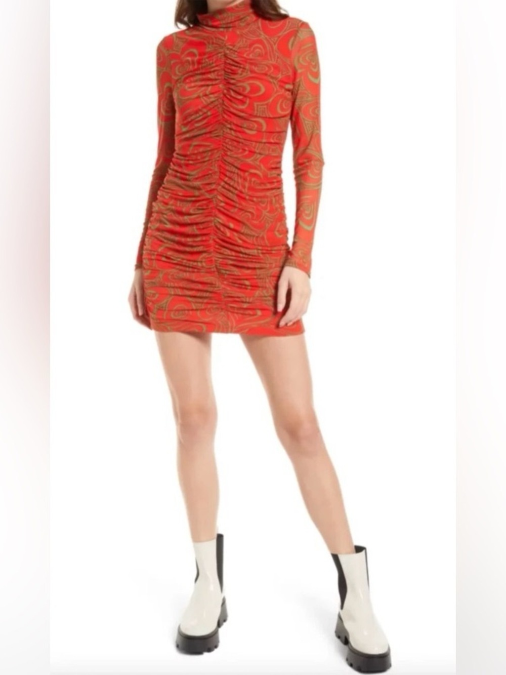 Free People Lisa Says Gah Elenor Wild Hearts Red Mesh Mini Dress Size L Artsy